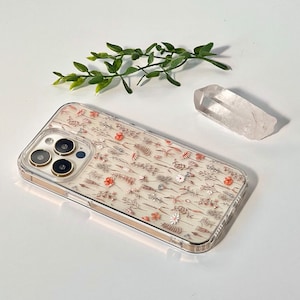Boho Fall Wild Flower Clear Phone Case For iPhone 17 16 15 14 13 Pro Max 12 Mini XR 7 8 SE Galaxy S25 S24 Aesthetic Design MagSafe Case