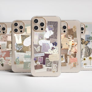 Aesthetic Moodboard Scraps Phone Cases For iPhone 15 14 13 Pro Max  12 Mini XR 7 8 SE 2022 Vintage Cottagecore Collage Design- On Sale!