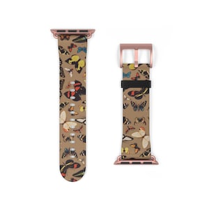 Butterfly Apple Watch Band 38mm 40mm 41mm 42mm 44mm 45mm 46mm 49mm iWatch Straps For Women Vegan Faux Leather Series 3 4 5 6 7 8 9 10 SE
