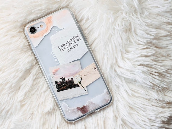 Pale Rose Aesthetic Collage Clear Phone Case For Iphone 13 12 Etsy New Zealand