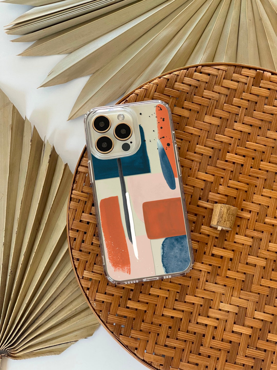 Rustic Abstract Shapes Phone Case for iPhone 17 16 15 14 13 7 8 SE ...