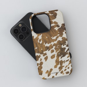 Southwestern Cow Print Phone Case For iPhone 17 Air 16e 15 14 13 Pro Max 12 Mini SE 7 8 Plus Galaxy S25 Pixel 9 With Aesthetic Boho Design