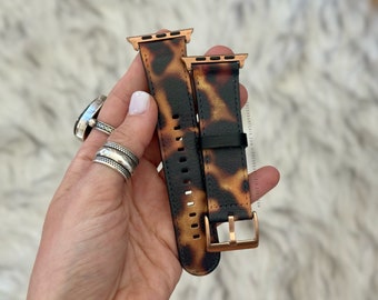 Tortoise Shell Texture Print Apple Watch Band Fashion 38mm 41mm 40mm 42mm 44mm 45mm All Series Apple Watch Straps For Women