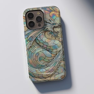 Year of the Dragon Stained Glass Illusion Print Tough Phone Case For iPhone 15 14 13 12 7 8 SE 2022 Galaxy S24 Google Pixel 7 Pro image 5