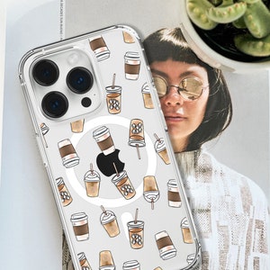 But First Coffee MagSafe Phone Case For iPhone 16 15 14 13 12 With Built-In MagSafe Magnet Cute Clear Phone Case