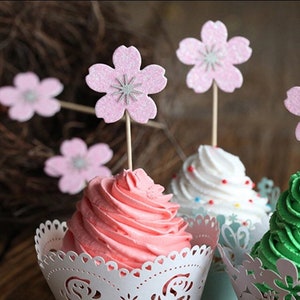 Shiny Green Iridescent Grass Glitter Plant Cupcake Cake Fern Topper Decoration D\u00e9coration G\u00e2teau Gazon Plantes Foug\u00e8re