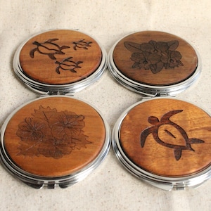Hawaiian Koa Compact Mirror