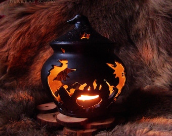 Ceramic candle lantern Witchcraft