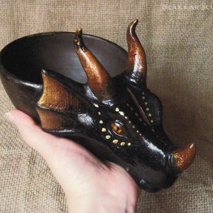Unique ceramic mug \ bowl with dragon&#39;s head