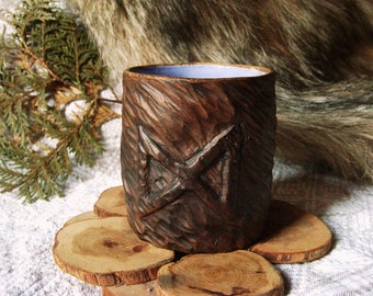 Handmade Cup with Runes of Elder Futhark