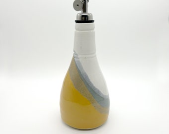 Cruet 7oz, Multi-Colored, Oil Bottle, Speckled, Handmade, Ceramic, Glazed, Pottery, Unique, One of a kind