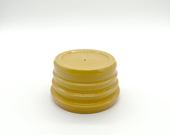 Incense Holder, Yellow Circular Layered, Mustard, Handmade, Ceramic, Glazed, Pottery, One of a kind, Unique