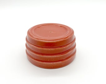 Handmade Ceramic Incense Holder, Light Red Glazed Pottery