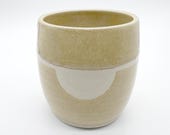 12oz Tumbler, Khaki colored, Porcelain, Handmade, Ceramic, Glazed, Pottery, One of a kind, Unique