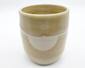 12oz Tumbler, Khaki colored, Porcelain, Handmade, Ceramic, Glazed, Pottery, One of a kind, Unique