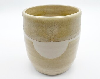12oz Tumbler, Khaki colored, Porcelain, Handmade, Ceramic, Glazed, Pottery, One of a kind, Unique