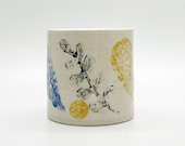 8oz Tumbler, Multi-colored, Porcelain, Stoneware, Handmade, Ceramic, Glazed, Pottery, One of a kind, Unique