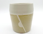 15oz Tumbler, Khaki, Cream colored, Porcelain, Handmade, Ceramic, Glazed, Pottery, One of a kind, Unique
