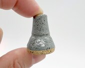 Tiny Vase, Miniature, Small, Gray, Grey, Handmade, Ceramic, Glazed, Pottery, Unique