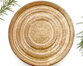 Olive Oil Plate, Tan, Shino, Rustic, Handmade, Ceramic, Glazed, Pottery, Unique, One of a kind