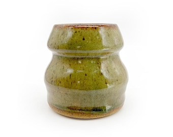 Handmade Bud vase, cup, Jade Green, Speckled, Decorative, Ceramic, Glazed, Pottery