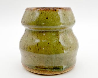 Bud vase, cup, Jade Green, Speckled, Decorative, Handmade, Ceramic, Glazed, Pottery