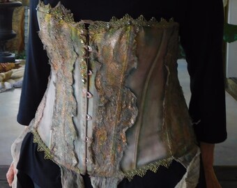 Extravagant Fashion Statement !!! Hand crafted  Satin Corset with beautiful details.