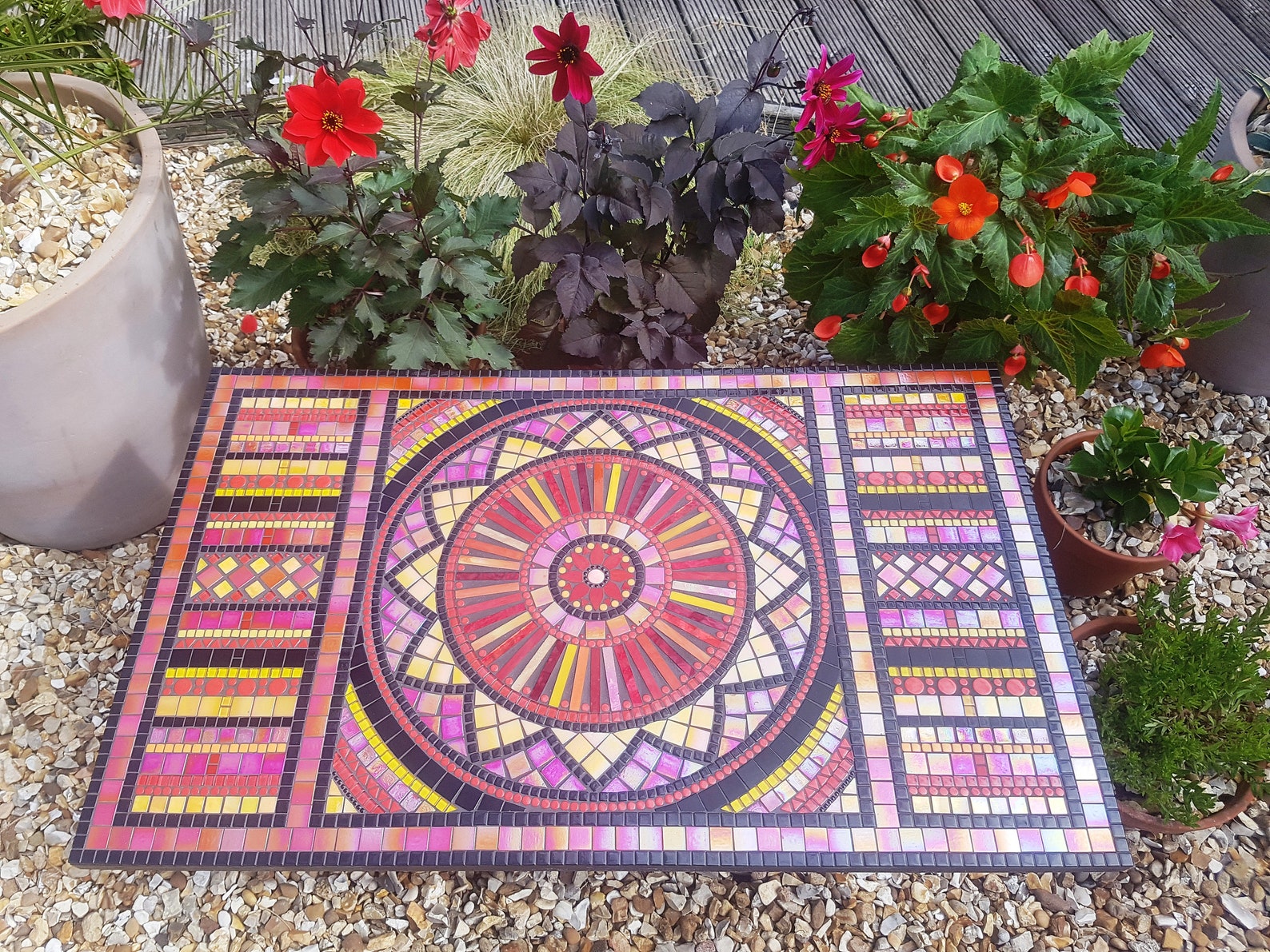 Mosaic Table Top Custom Mosaic Tabletop Mosaic Garden Table Etsy