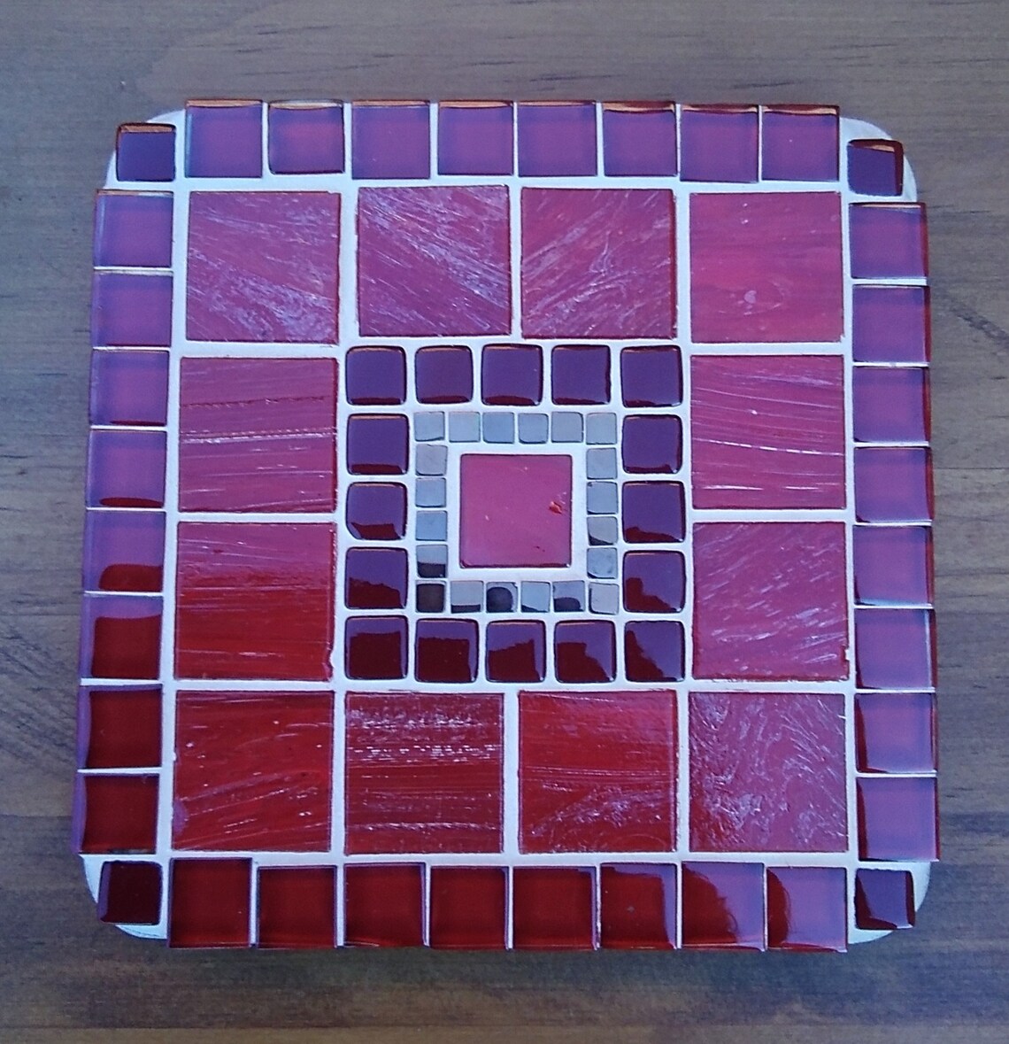Mosaic Coasters Pair of Red Handmade Mosaic Coasters Pair Etsy