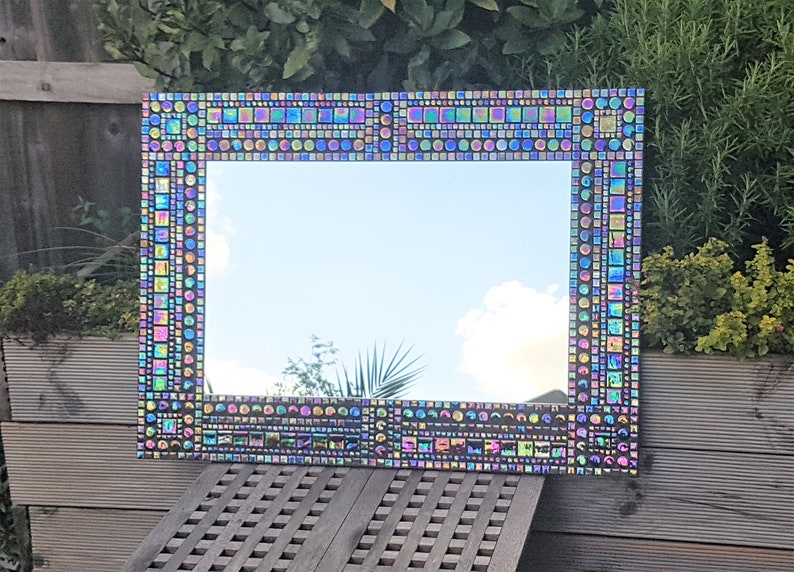 Large Mosaic Mirror Handmade Mosaic Extra Large Statement Etsy