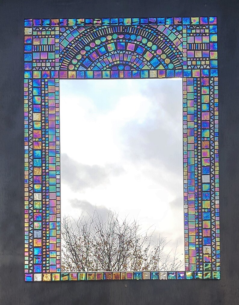Large Mosaic Mirror Handmade Mosaic Extra Large Statement Etsy