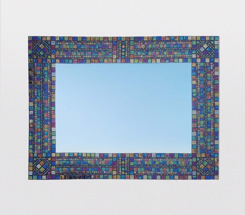 Large Mosaic Mirror Handmade Mosaic Extra Large Statement Etsy