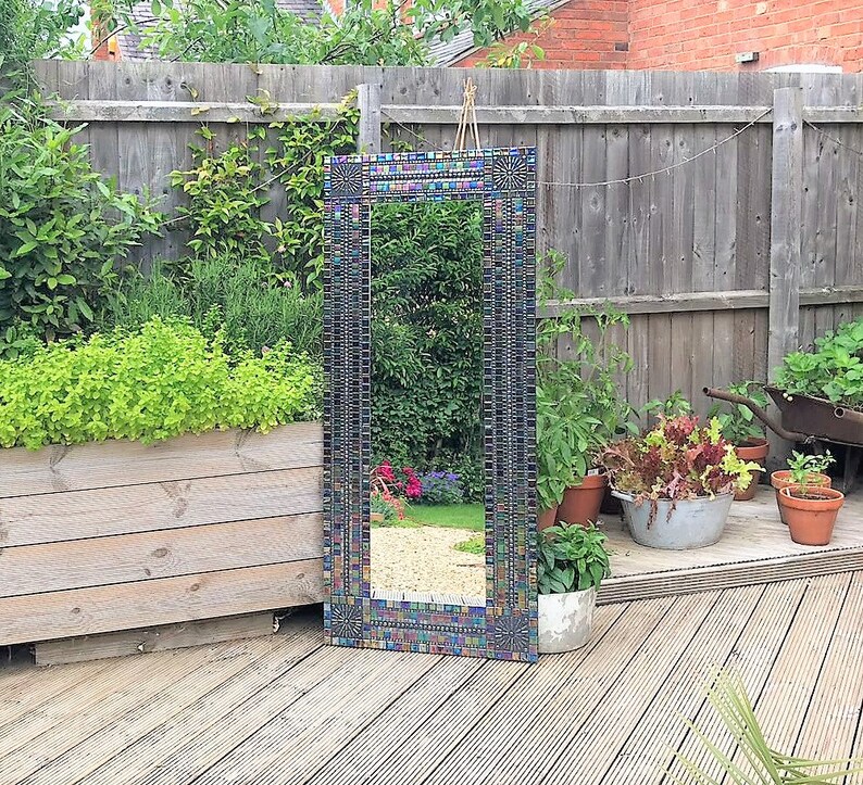 Large Mosaic Mirror Handmade Extra Large Long Iridescent Etsy