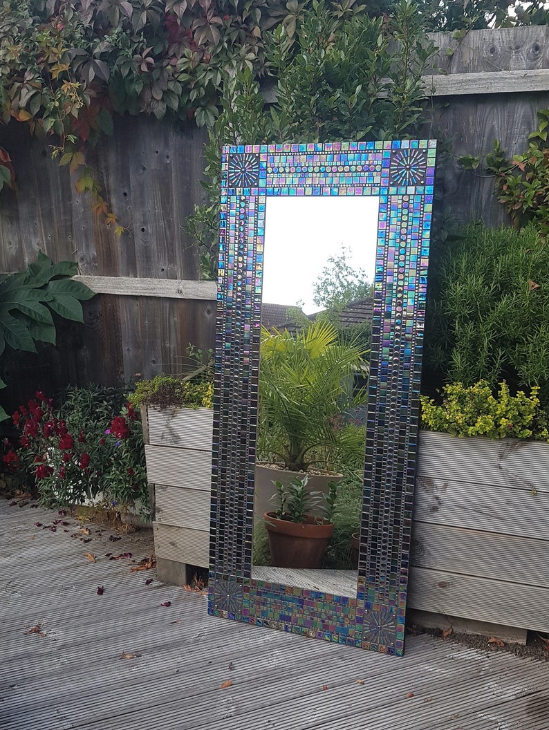 Large Mosaic Mirror Handmade Extra Large Long Iridescent Etsy UK