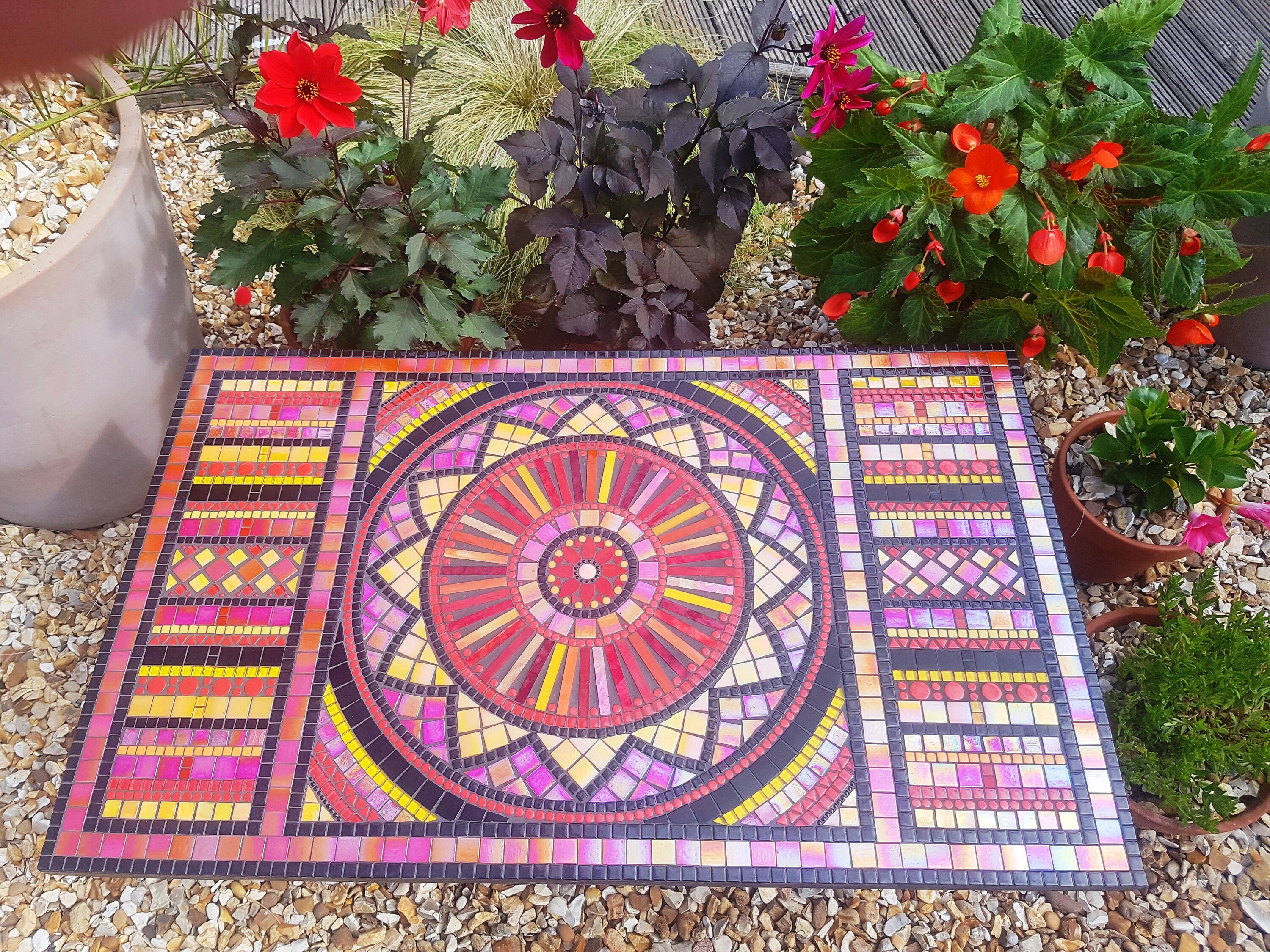 Mosaic Table Top Custom Mosaic Tabletop Mosaic Garden Table Etsy