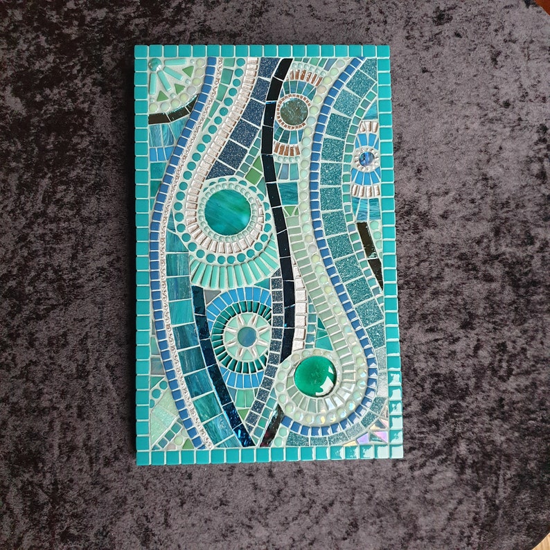 Mosaic Wall Art Abstract Mosaic Art 'H2O' Handmade Etsy UK