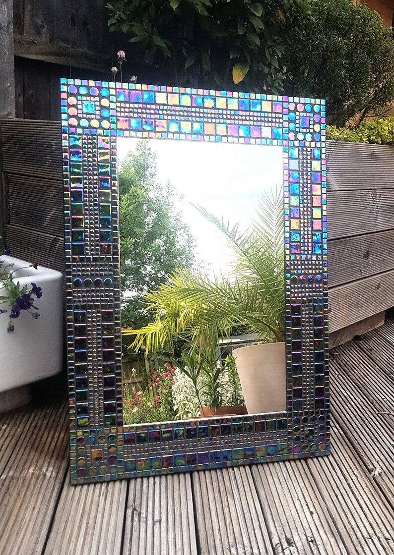 Large Mosaic Mirror Handmade Mosaic Extra Large Statement Etsy
