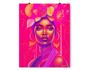 Premium Matte Vertical Poster Print Portrait - Magenta