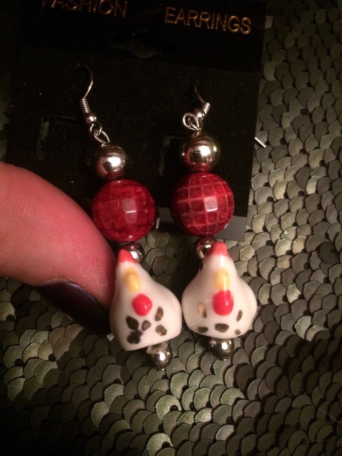 Chicken Earrings Etsy