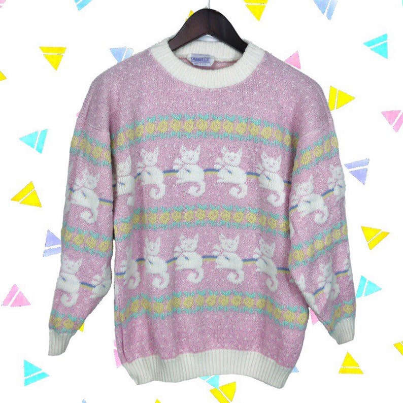 pastel cat sweater