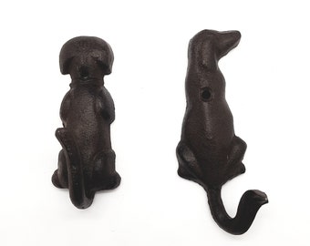 Vintage Rustic Cast Iron Dog Leash Coat Towel Hook Hanger