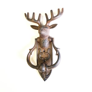 Cast Iron Rustic Deer Door Knocker, Housewarming Gift