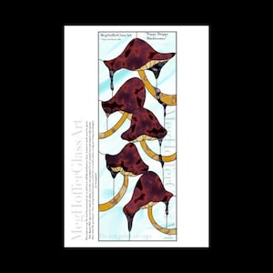 Mushrooms, Stained Glass Pattern, wall decor, Stained Glass Mushrooms, Stained Glass Fungi Pattern, Sun catcher Pattern, Mushroom art