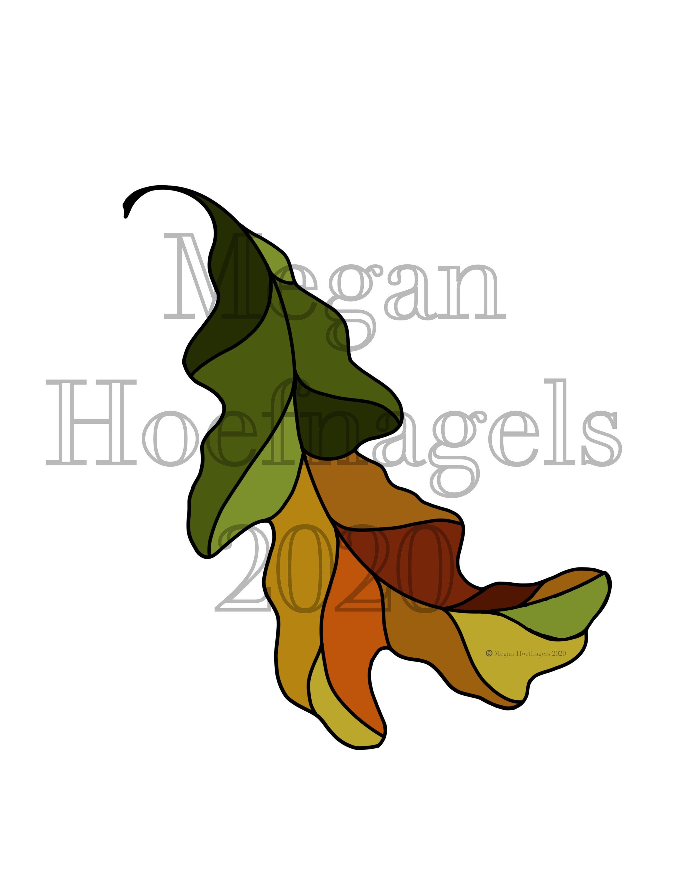 Oak Leaf Stained Glass Pattern Etsy