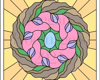 Ostara wreath stained glass pattern