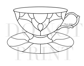 Tea cup// stained glass// stained glass pattern// tea cup pattern