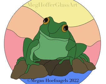 Froggy friend stained glass pattern