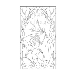 Queen dragon stained glass pattern
