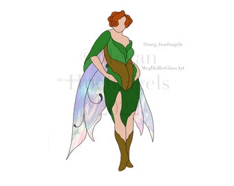 Stained glass pattern/ stained glass fairy/ stained glass fairy pattern/Body positivity fairy/ glass art patten
