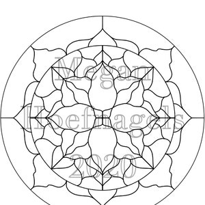 Patrón de vidrieras de mandala de flor de pascua